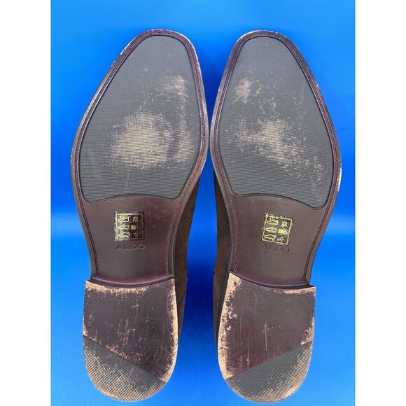 New ALDO Men's Chelsea Boots Genuine Brown Suede Leather US Size 12 Tried On - Picture 5 of 6